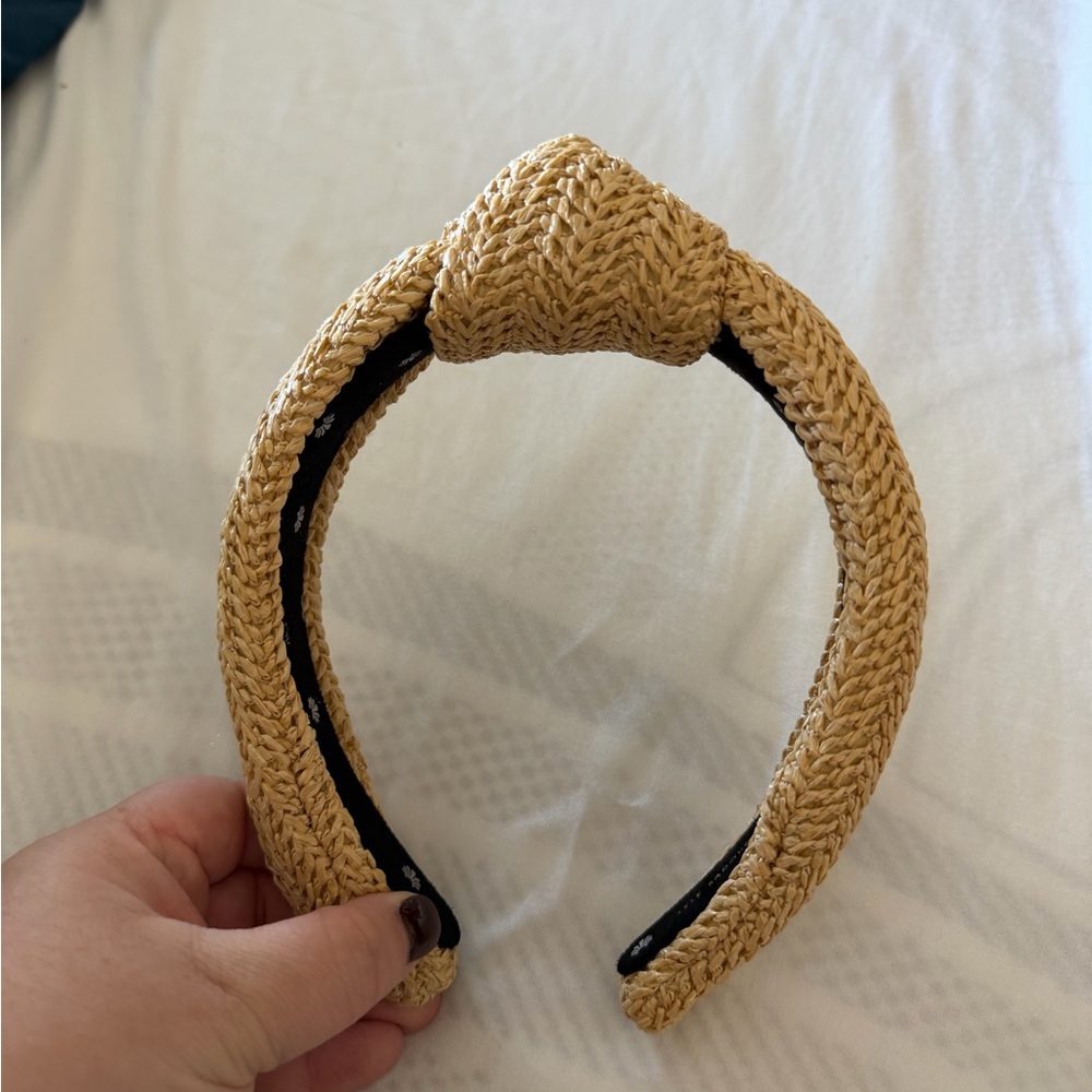 Lele Sadoughi Woven Beige Headband